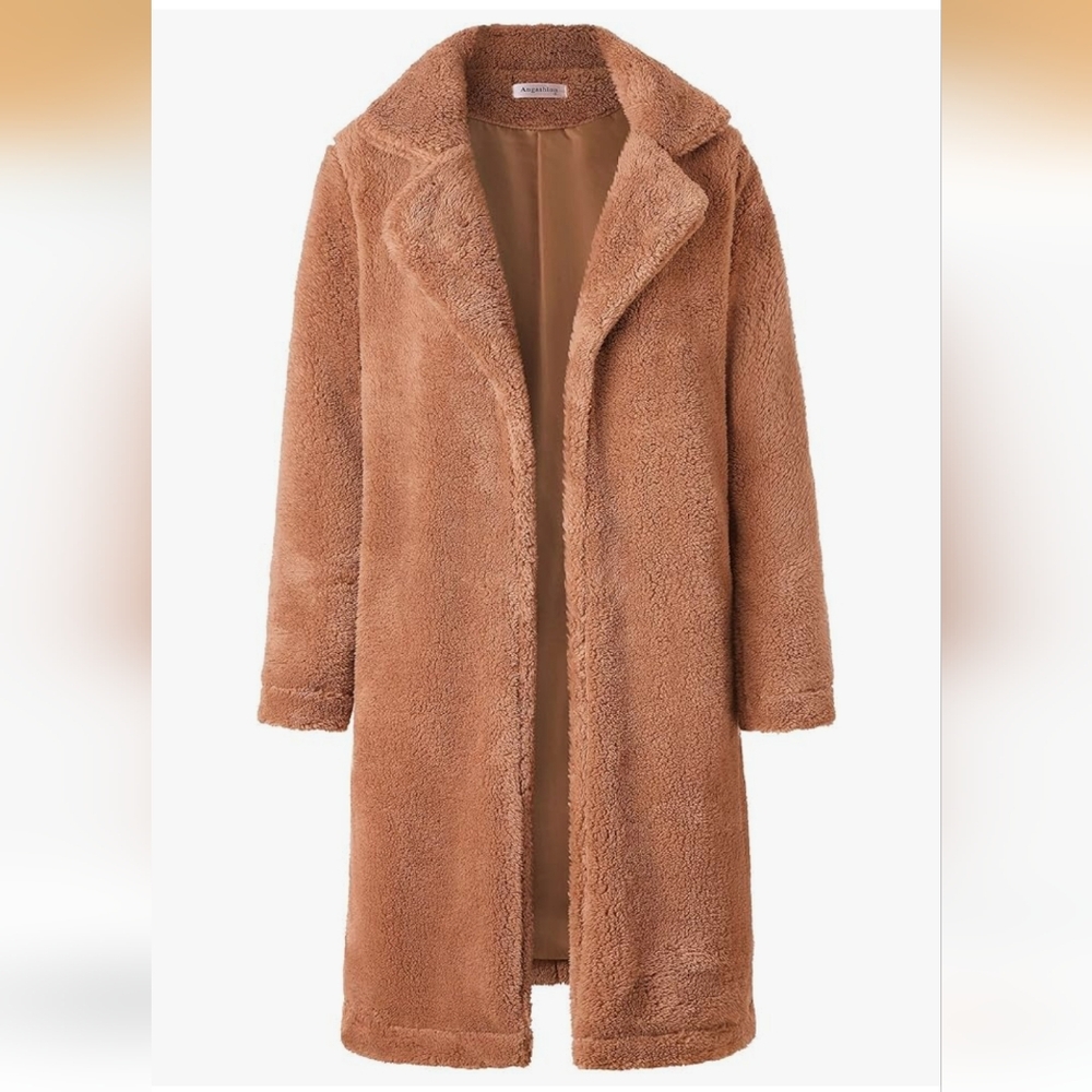 Elegant Caramel Colored Teddy Jacket Size XL
